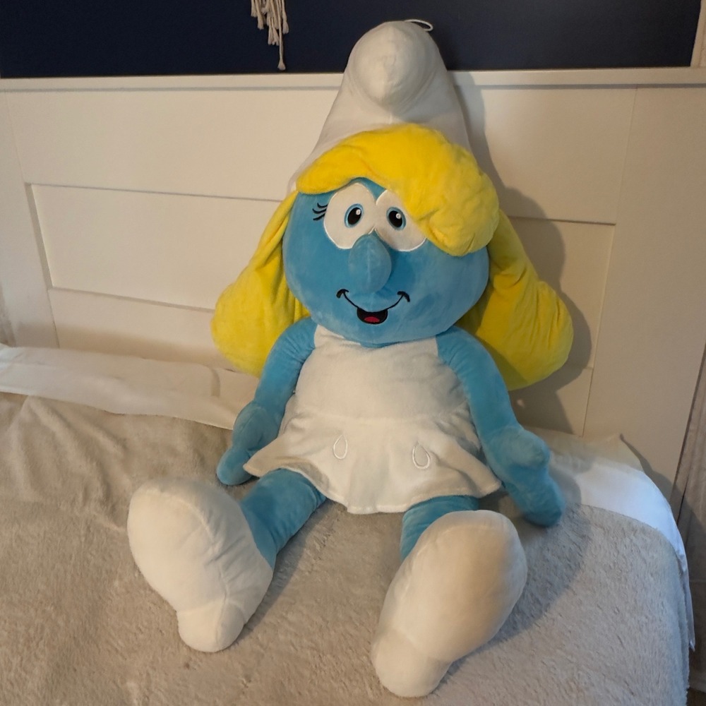 Nanco Smurfette 42" Plush Blue White Dress 2024 Large Stuffed Toy RARE Jumbo